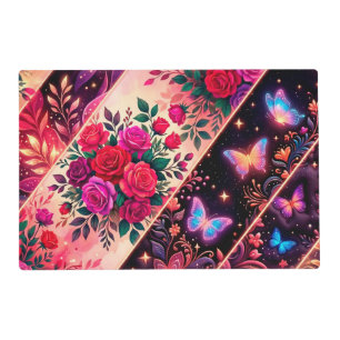 Butterflies, Floral Dreams & Golden Elegance Placemat