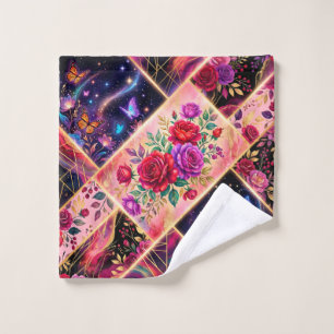 Butterflies, Floral Dreams & Golden Elegance Wash Cloth