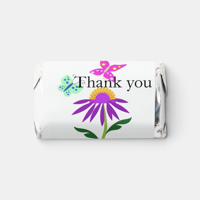 Butterflies & Flower Thank You Hershey's Miniatures (Front)