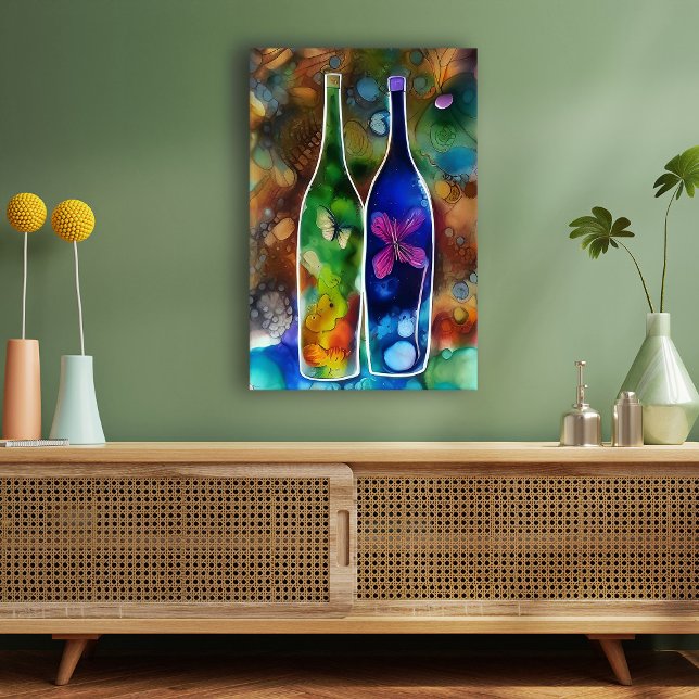 Butterflies, Flowers and Bottles Canvas Print (Creator Uploaded)