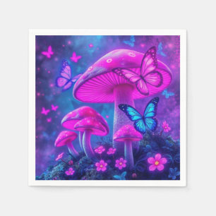 Butterflies, Flowers and Mushrooms- Napkins