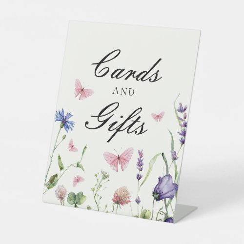 Butterflies Flowers Bridal Shower Cards Gifts Pedestal Sign