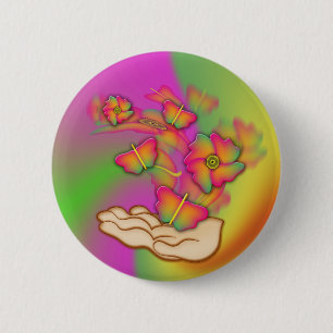 Butterflies & Flowers Button
