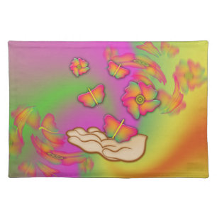 Butterflies & Flowers Cloth Placemat