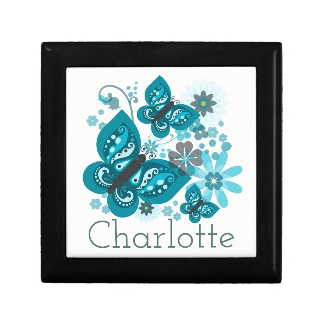 Butterflies & Flowers Customize Jewelry/Gift Box (Front)