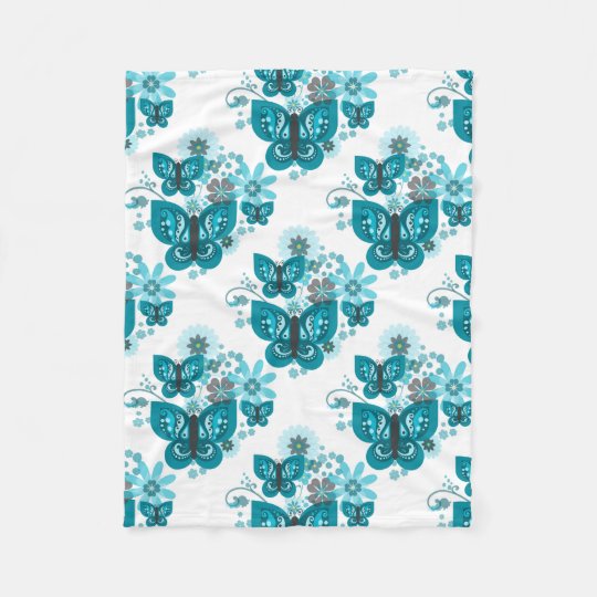 Butterflies & Flowers Fleece Blanket