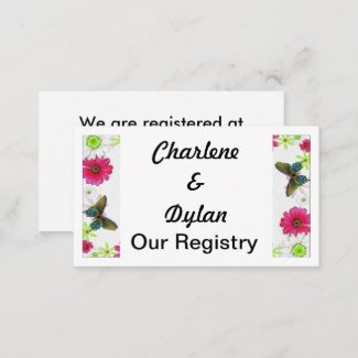 Butterflies & Flowers in Mosaic Registry Enclosure Card
