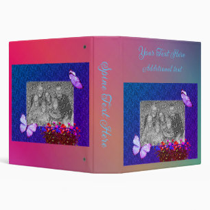 Butterflies Flowers Personalized Photo 3 Ring Binder