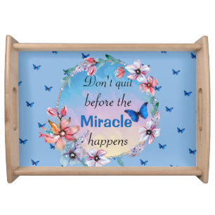 Butterflies & Flowers Positive Mindset Quote  Serving Tray