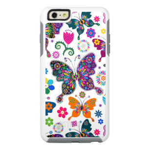 Butterflies & Flowers Retro Colorful Pattern OtterBox iPhone 6/6s Plus Case