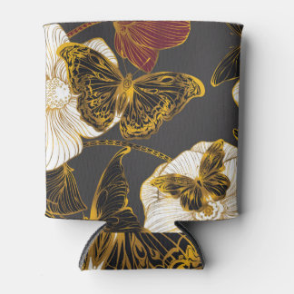 Butterflies & Flowers: Spring Boho Pattern Can Cooler