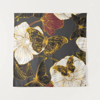 Butterflies & Flowers: Spring Boho Pattern Tapestry