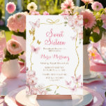 Butterflies Flowers With Gold Glitter Sweet 16  Invitation<br><div class="desc">Butterflies Rose Gold Flowers With Gold Glitter Blush Pink Sweet 16 Invitation 
Modern Rose Flowers Blush Pink Sweet 16</div>