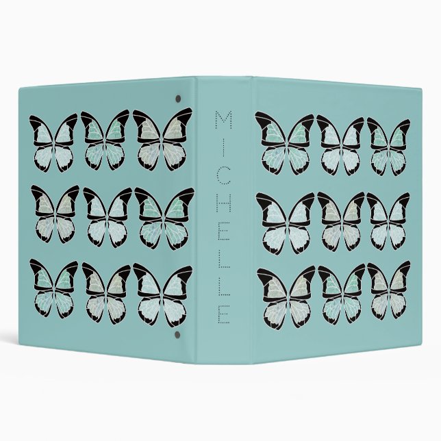 Butterflies Flutter By Back to School Office 3 Ring Binder (Background)