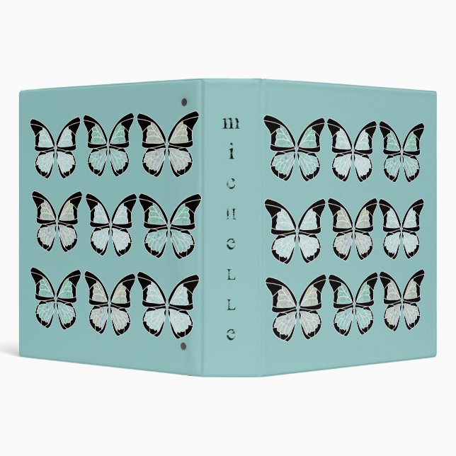 Butterflies Flutter By School Office Binder Folder (Background)