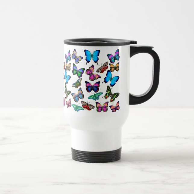 Butterflies Fluttering By Travel Mug (Right)