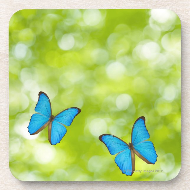 Butterflies flying, Digital Composite Beverage Coaster (Front)