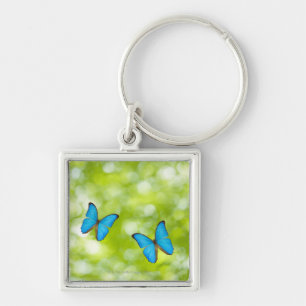 Butterflies flying, Digital Composite Keychain