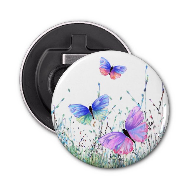 Butterflies Flying in Nature Bottle Opener (Front)