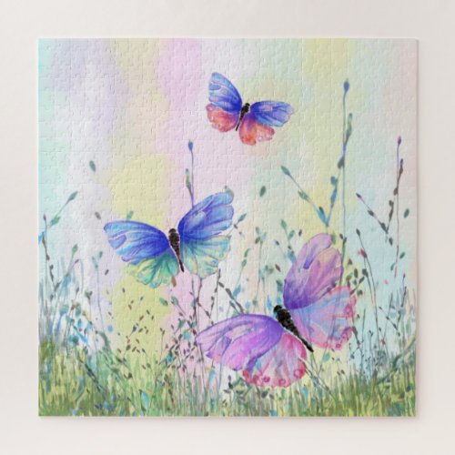 Butterflies Flying in Nature Jigsaw Puzzle Spring