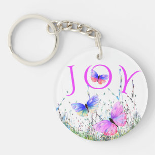 Butterflies Flying in Nature Keychain Gift
