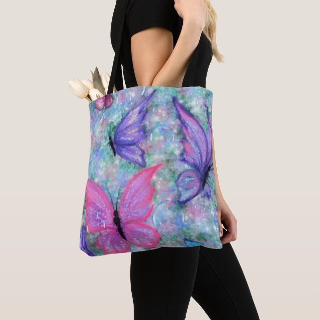 Butterflies Flying Tote Bag - Spring Joy (Close Up)