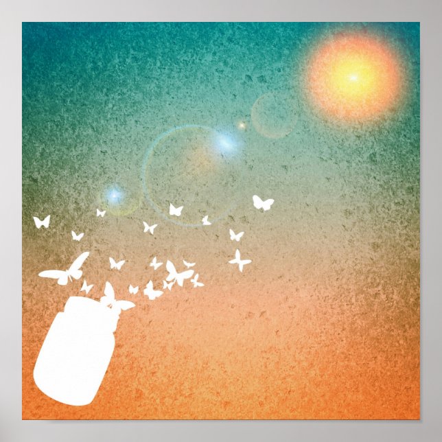 Butterflies Flying Toward the Sun Poster (Front)