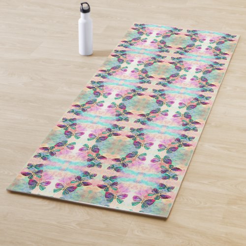 Butterflies Flying Yoga Mat Spring _ Painting