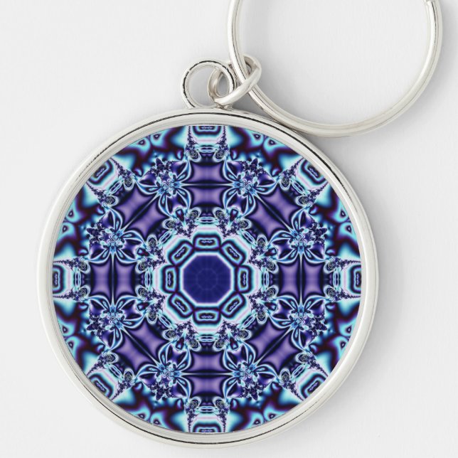 Butterflies Fractal Kaleidoscope Keychain (Front)