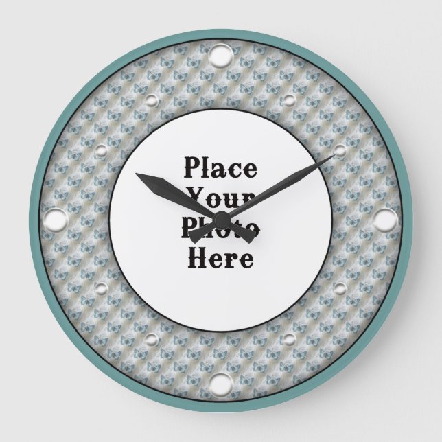 Butterflies Frame Your Photo Wall Clock (Front)