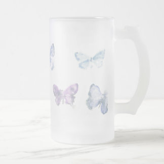 'Butterflies' Frosted Glass Mug