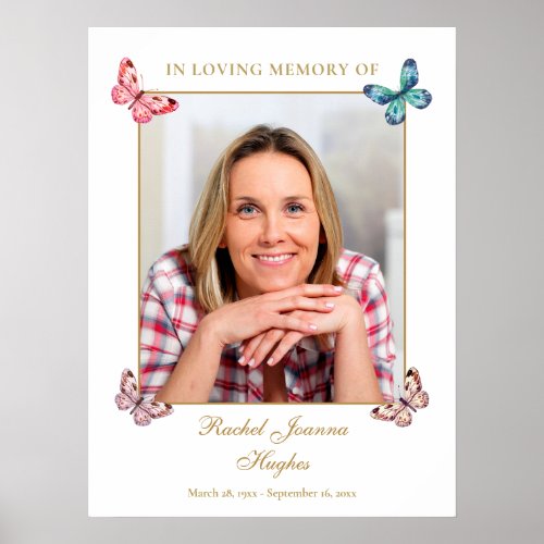 Butterflies Funeral Celebration Of Life Sign