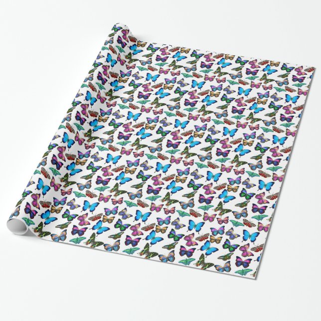 Butterflies Galore Wrapping Paper (Unrolled)