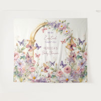 Butterflies garden baby shower photo backdrop