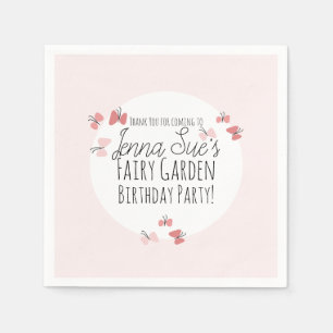 Butterflies Garden Birthday Pink       Napkins