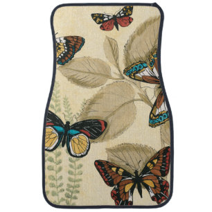Butterflies Gliding Over Leaves Car Mat