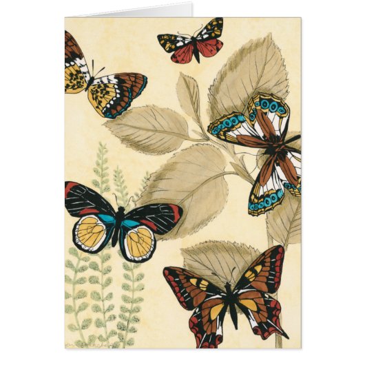 Butterflies Gliding Over Leaves Cards (Front)