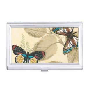 Butterflies Gliding Over Leaves Case For Business Cards