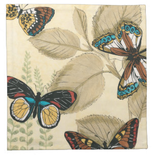 Butterflies Gliding Over Leaves Cloth Napkin