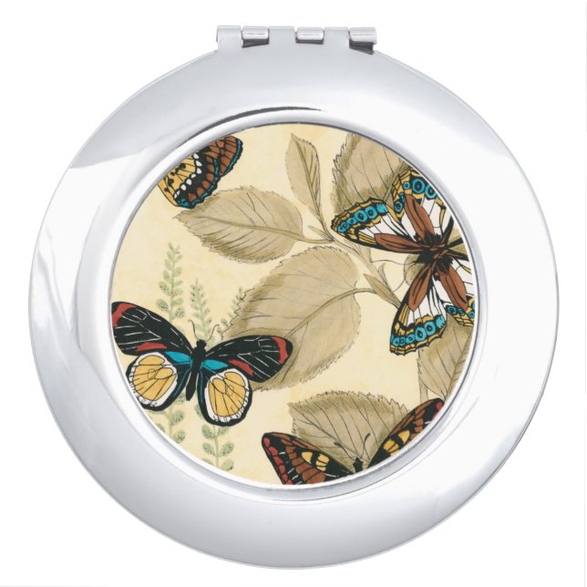 Butterflies Gliding Over Leaves Compact Mirror (Front)
