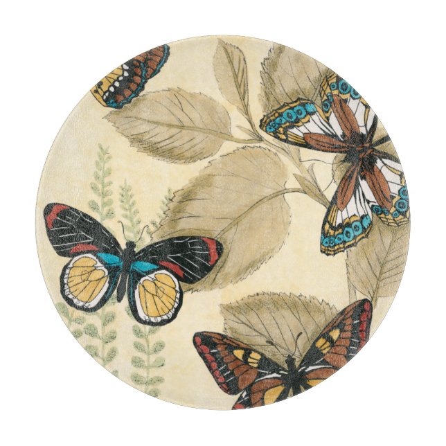 Butterflies Gliding Over Leaves Cutting Board (Front)