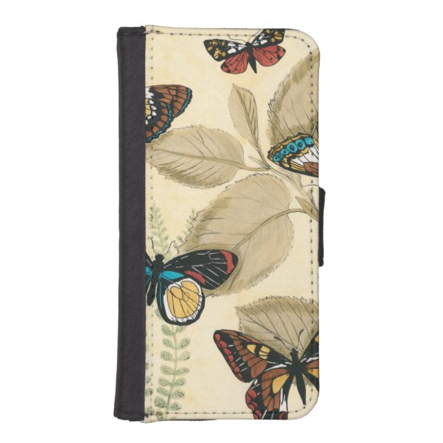 Butterflies Gliding Over Leaves iPhone Wallet Case (Front)