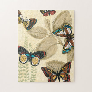 Butterflies Gliding Over Leaves Jigsaw Puzzle