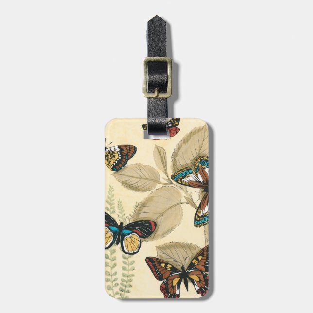 Butterflies Gliding Over Leaves Luggage Tag (Front Vertical)