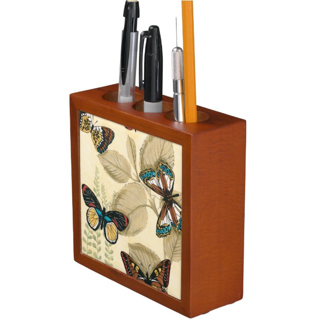 Butterflies Gliding Over Leaves Pencil Holder (In Situ)