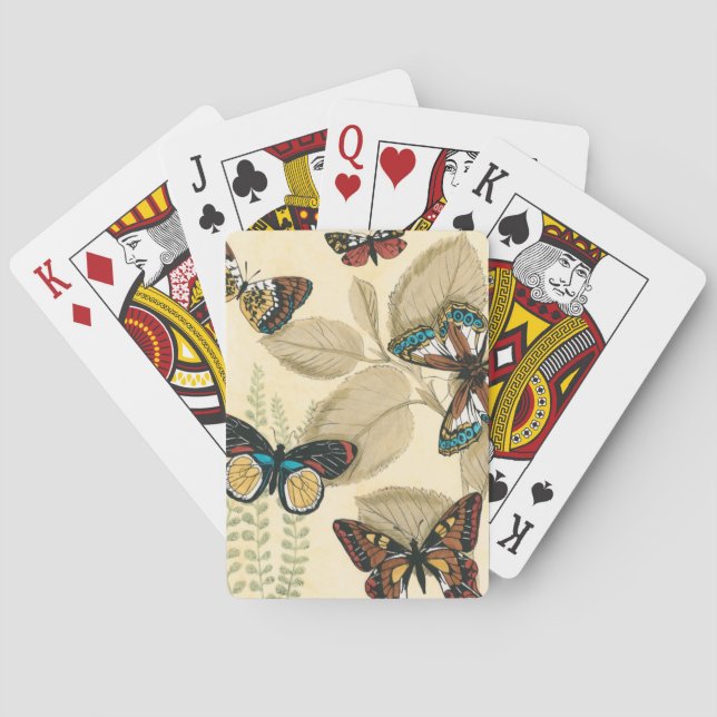 Butterflies Gliding Over Leaves Poker Cards (Back)