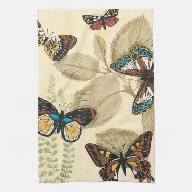 Butterflies Gliding Over Leaves Towel (Vertical)
