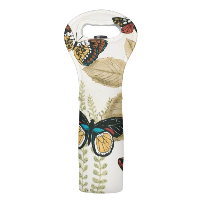 Butterflies Gliding Over Leaves Wine Bag (Back)