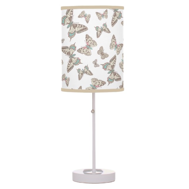 Butterflies graphic sketched patterned lamp (Front)