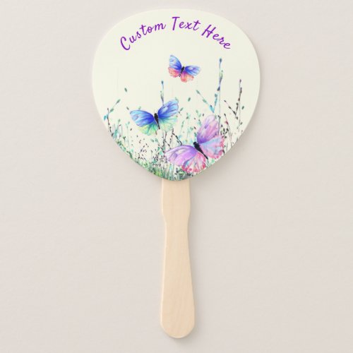 Butterflies Hand Fan with Custom Text